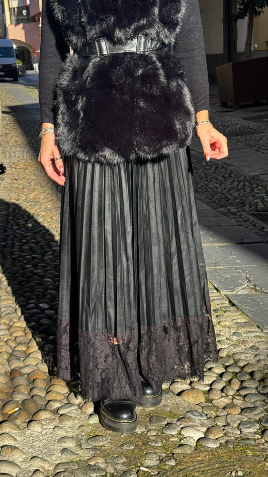 GONNA ECOPELLE E PIZZO