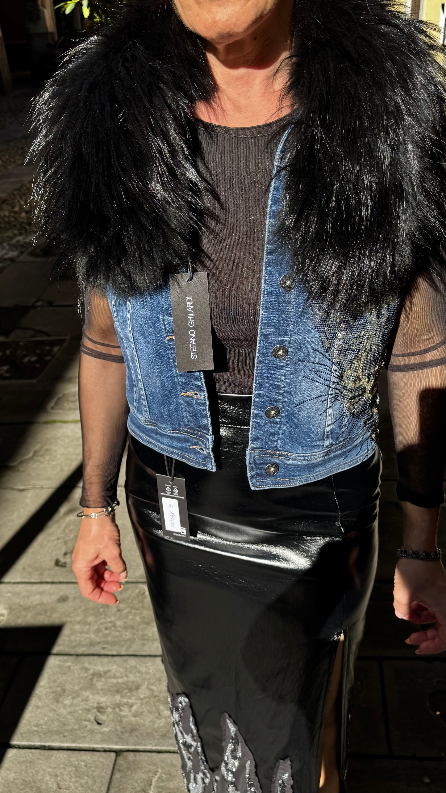 GILET CON COLLO IN VOLPE