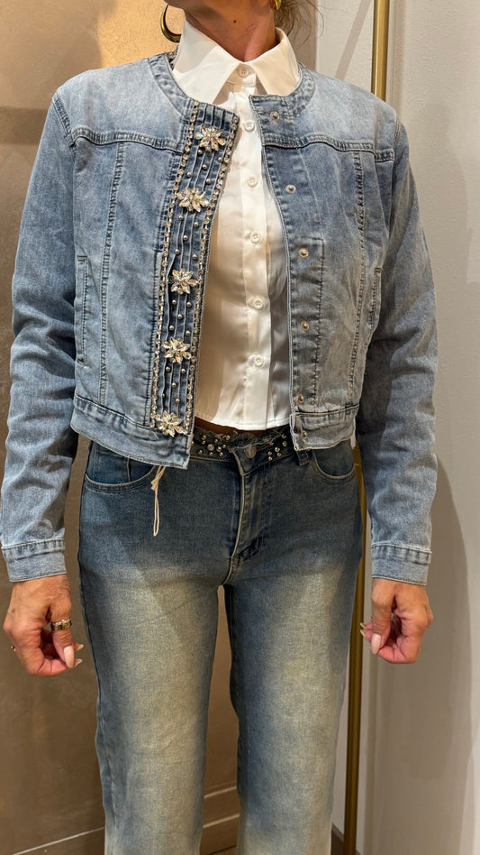 GIUBBETTO JEANS STRASS