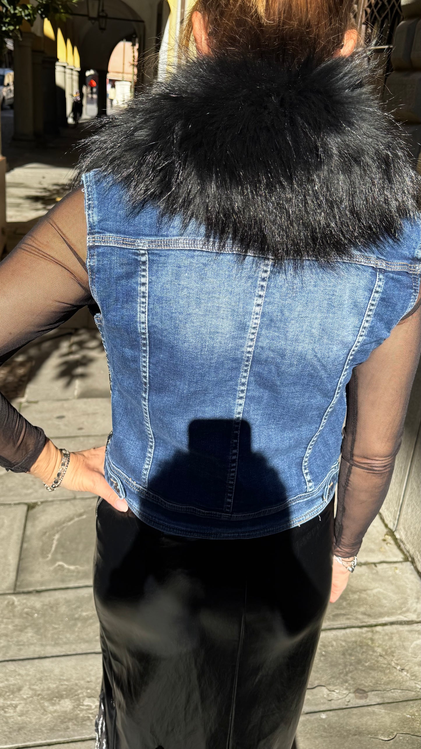 GILET CON COLLO IN VOLPE