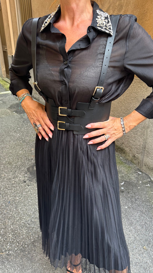 CAMICIA COLLETTO STRASS