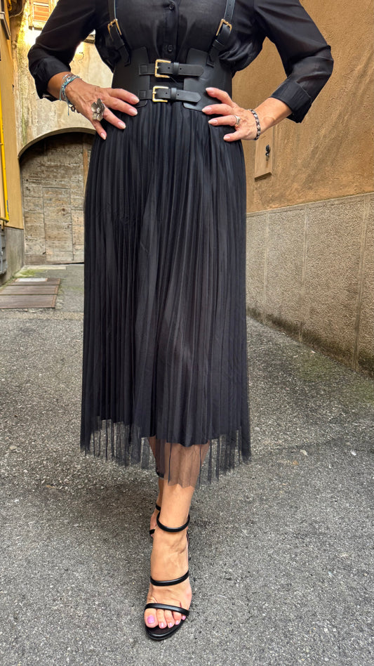 GONNA TULLE CON CINTURA BRETELLE