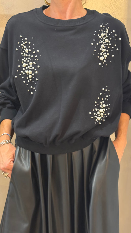 FELPA GARZATA STRASS